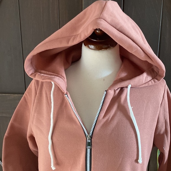 Exclusive Large mauve pedal soft NWT Long zip up hoodie - Picture 2 of 8